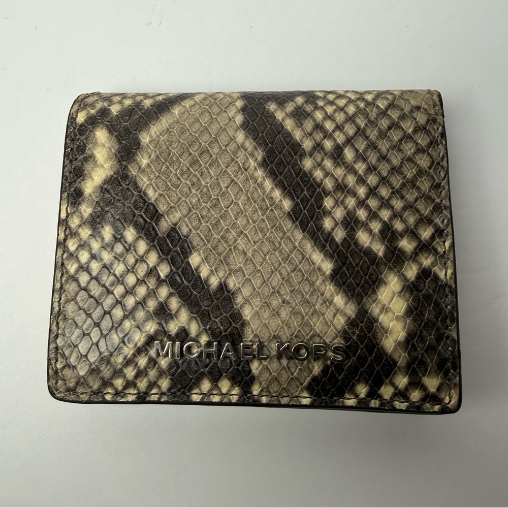 Michael Kors Black and Cream Textured Wallet